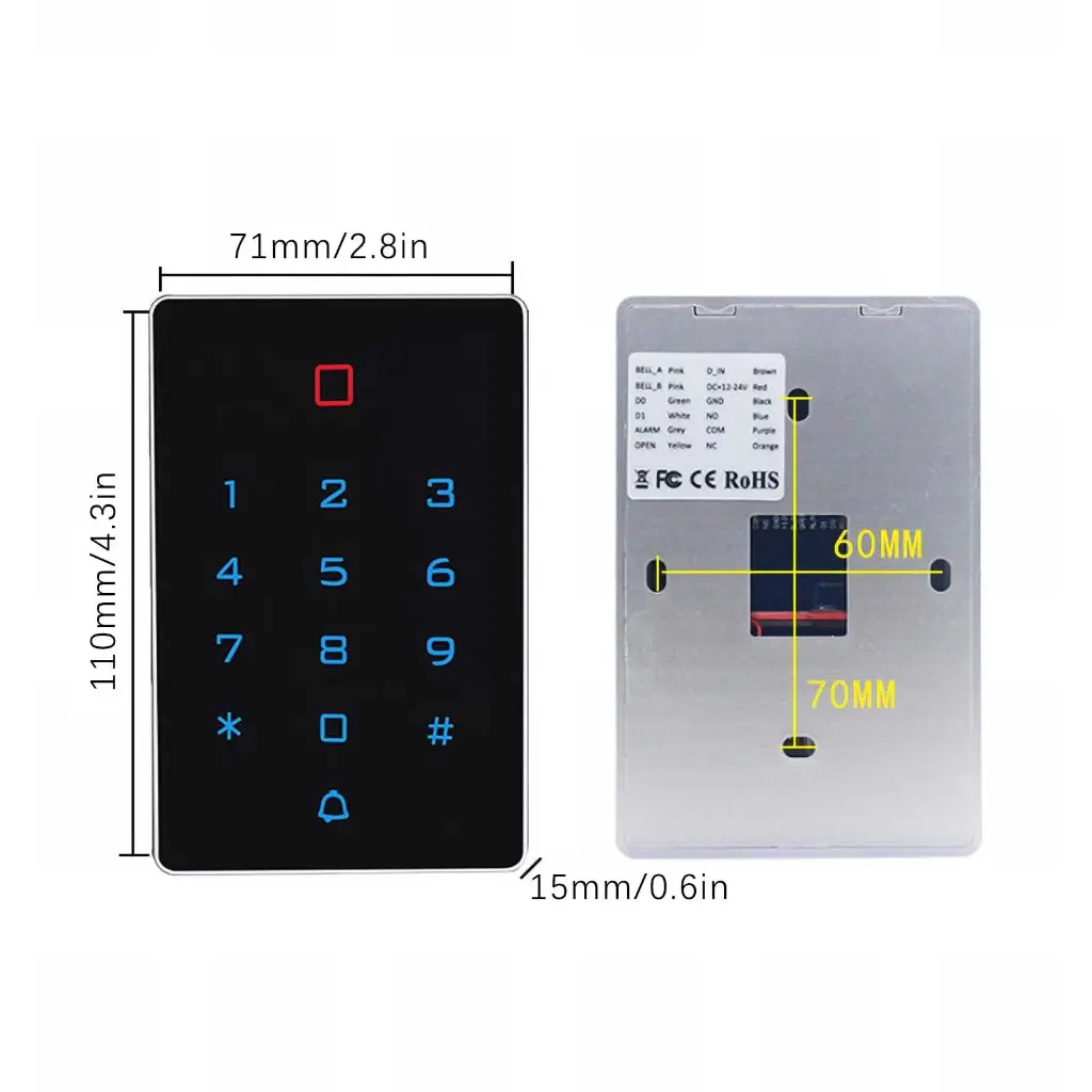 Office Desk Accessorieskeyless Entry Door Lock with Keypad, Smart Lock Electronic Locks for Front Door Touchscreen Keypads Door Lock Automatic Lock Support 2000 Users Clearance
