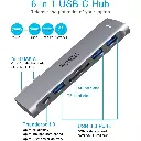 USB C Adapter for MacBook Pro MacBook Air M1 2020 2019 2018 13" 15" 16" Multiport USB C Hub MacBook Accessories with 3 USB 3.0 Ports, PD 100W Thunderbolt 3 Port, SD/TF Slot(6 in 1)
