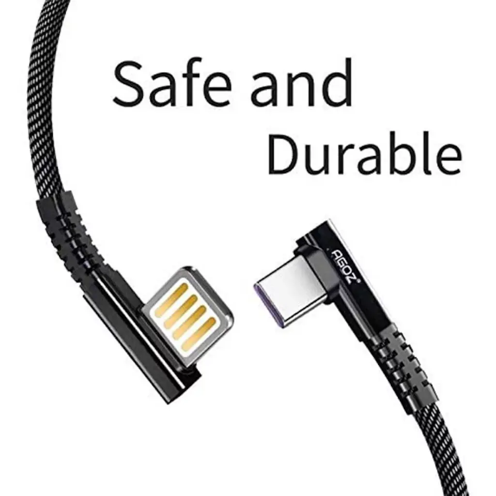 3Pack (4,6,10ft) L Shape AGOZ Type USB C Cable Fast Charger W/ LED for Samsung Galaxy Note 20 10 9, S24 S23 S22 S21 S21+ S20, S20 Ultra, S20+ S9, A10e A12 A13 A14 A21 A24 A32 A42 A51 A52 A53 A54 A71