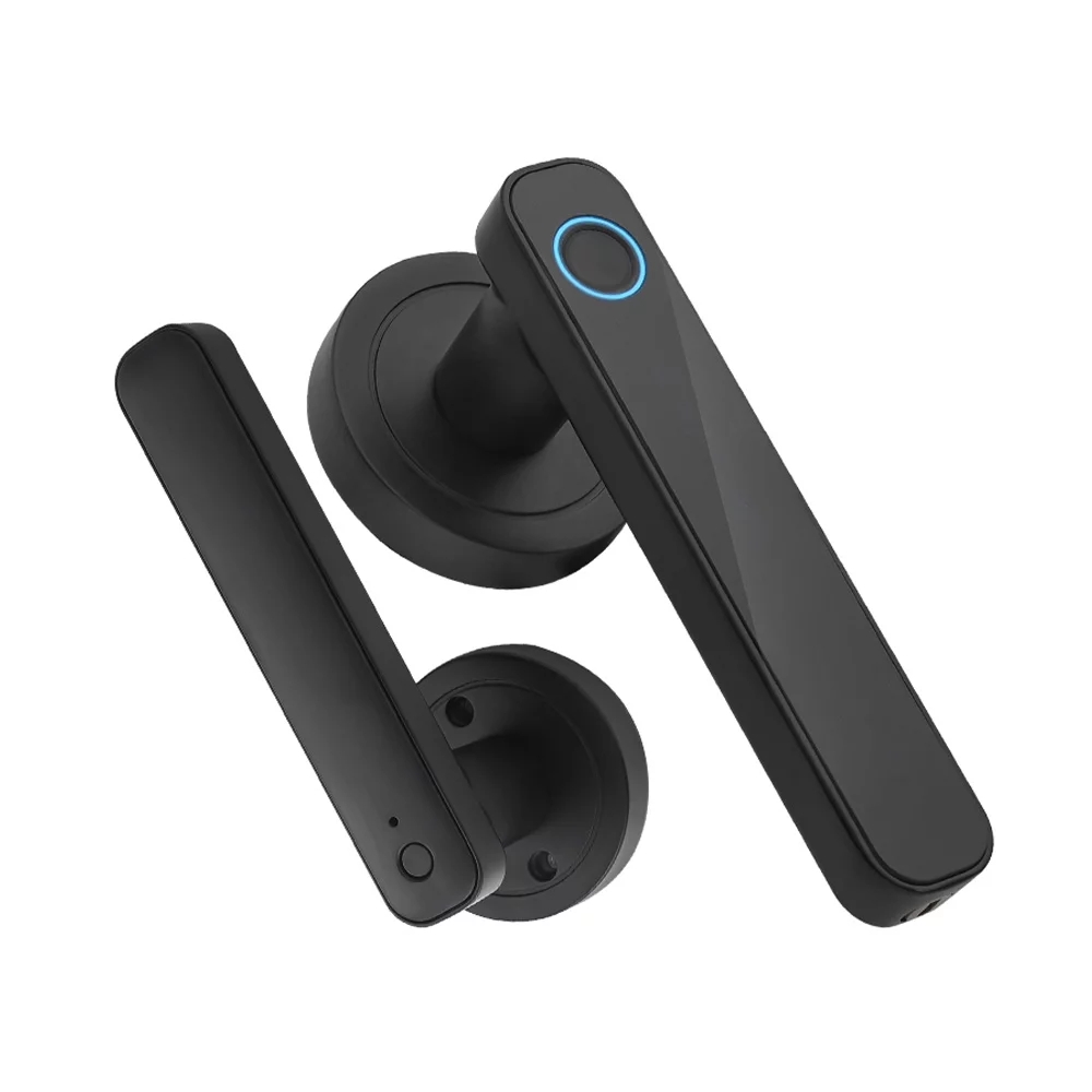 OWSOO Intelligent Door Lock,Lock Handle Set Office Set Support Key Door Lock Apartment Unlock Tuya App Lock Keyless Door Support Key Unlock App BT Handle Set Support smart locks door Lock WiFi Door