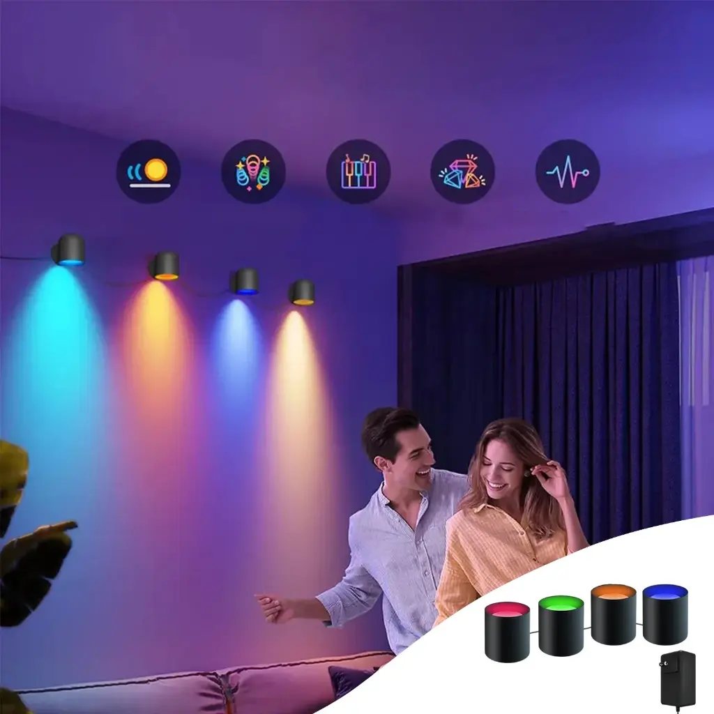 Desk Lamp on Clearance Smart Wall Sconces, Music Sync Home Decor Wifi Wall Lights, Bundle Wall Sconces, Wifi Smart Lights for Room Decor 2024 Summer