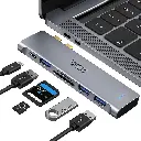 USB C Adapter for MacBook Pro MacBook Air M1 2020 2019 2018 13" 15" 16" Multiport USB C Hub MacBook Accessories with 3 USB 3.0 Ports, PD 100W Thunderbolt 3 Port, SD/TF Slot(6 in 1)