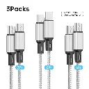 USB C to USB C Cable [3/6/6 FT, 3-Pack], Fast Charging USB Type C Charger Cable Compatible for iPhone 15 Samsung Galaxy S22 S21 S20 Ultra 5G Note 20/10, Pixel 7 6 Pro 5 4 3 2 XL & USB-C Laptop Tablet